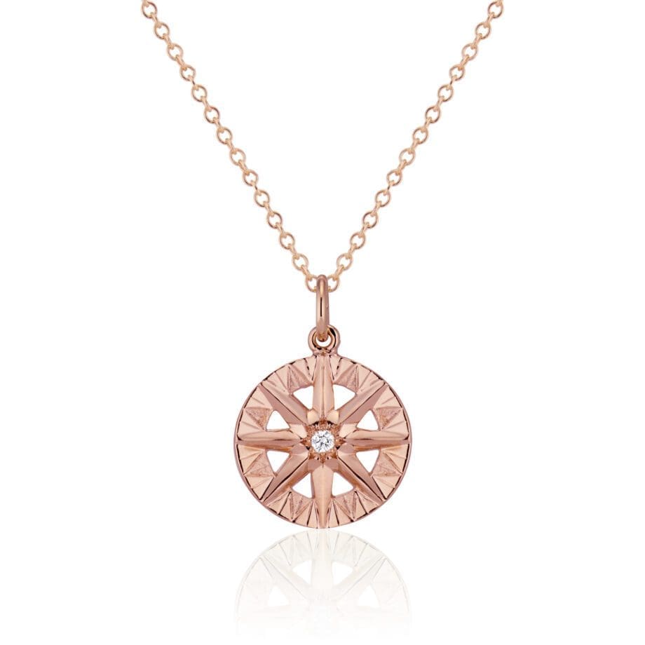 Compass Rose Pendant Rose Gold